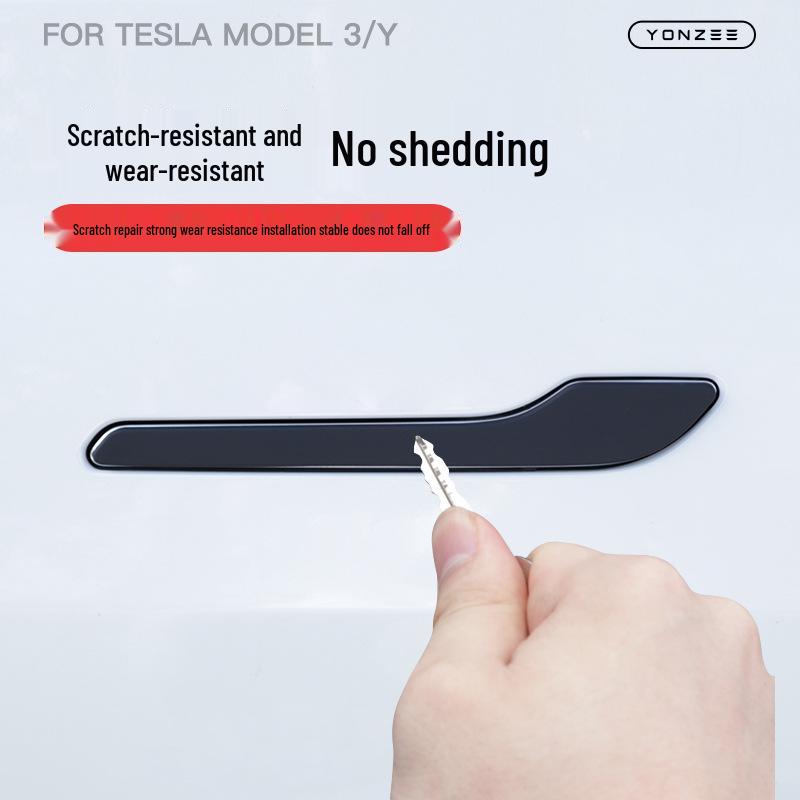 Декоративная накладка на ручку двери Tesla Model 3/Y/YL с текстурой под карбон