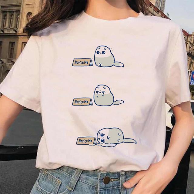 Love Cartoon Parrot Pure Cotton Printed Mens And Womens Fashion Trend Tshirt New Personalized Round Neck Casual Tshirt