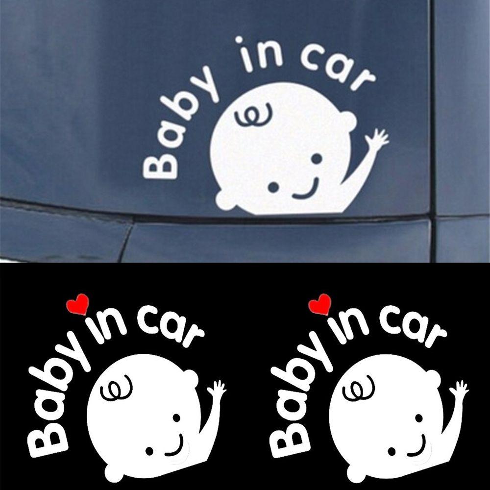 Car Accessories 3D Cartoon Window Waterproof Baby In Car Car Stickers Auto-styling Windshield