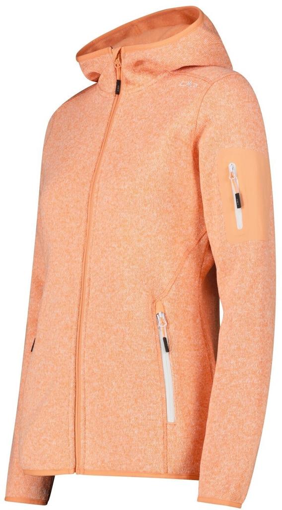 Jacket CMP Woman Fleece Jacket Fix Hood (3H19826) Jacket Knitted Melange Hoody (3h19826-03ct) White-salmon
