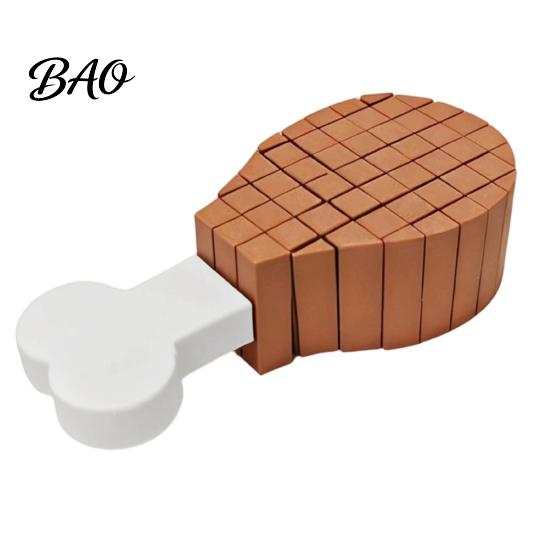 Chicken Leg Fidget Toy 3D Printed Toy, Twist Spiral Stress Relief Creative Pixel Art Sensory Desk for Kids Adults Anxiety Unique Desktop Accessory