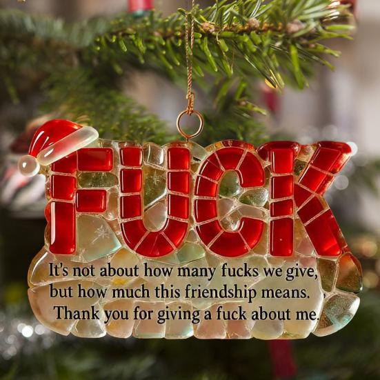 Забавное Рождественское украшение для дружбы, шарм-буква, юмористическая подвеска для друга с подвесным шнурком, праздничный декор