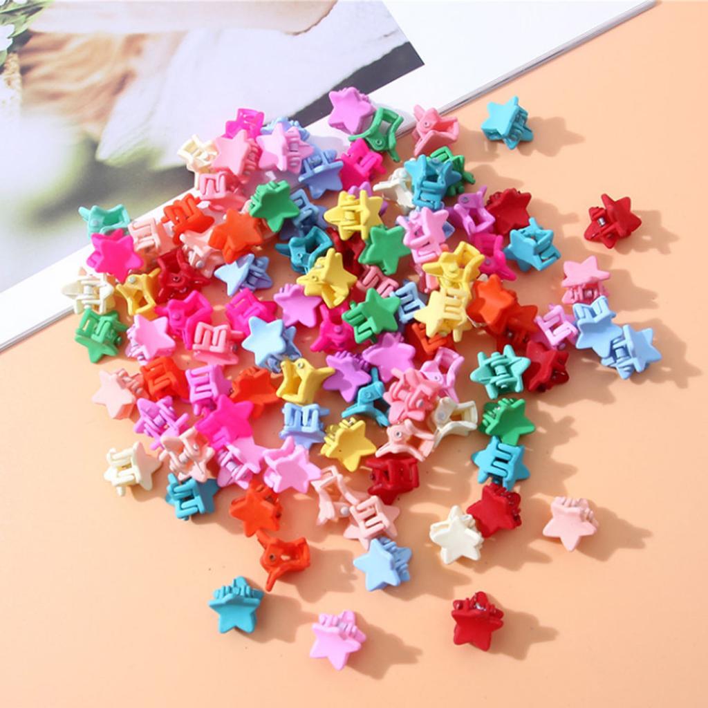 50pcs Mini Hair Claw Clips Colorful Strong Hold Lightweight Cute Small Star Hair Clamps for Girls