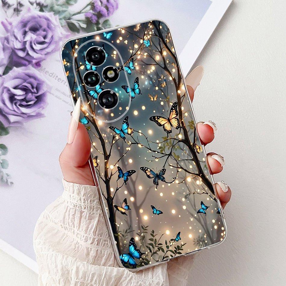 For Honor 200 Pro Honor200 Elegant Floral Butterfly Phone Case For Honor 200 200Pro Soft Silicone TPU Cases
