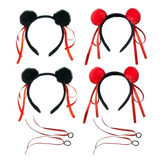 Повязка на голову для взрослых, плюшевая повязка на голову с декором из ленты, праздничный косплей, головной убор для девочек, праздничный костюм, подарок