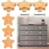 6pcs Bohemian Dresser Knobs, Beech Wood Drawer Knobs, Wooden Dresser Pulls In The Shape of A Star, for Closets, Drawers, Cabinets, with Screw
