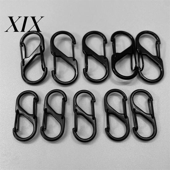 Keychain Clip 30Pcs S-Shaped Carabiners Small Alloy Snap Hooks Portable Dual Locking Carabiner Tiny Attachment Camping Gear Zinc Hook