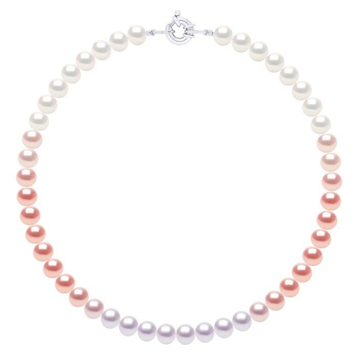Collier - Pearls & Colors - Perle de Culture d'Eau Douce 8-9 mm Rondes - Argent 925 - Femme