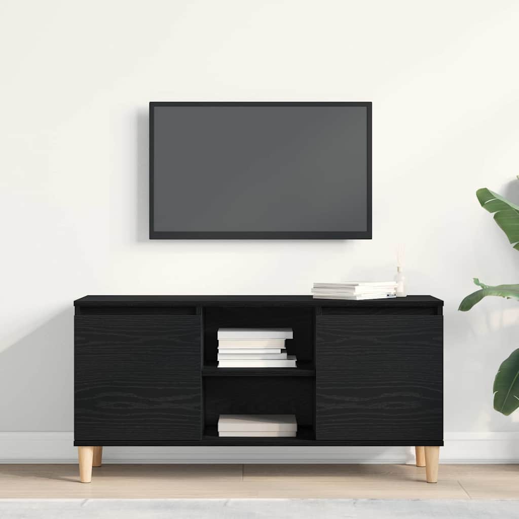 TV Cabinet Black Oak Look 102 x 35 x 50 cm Engineered Wood