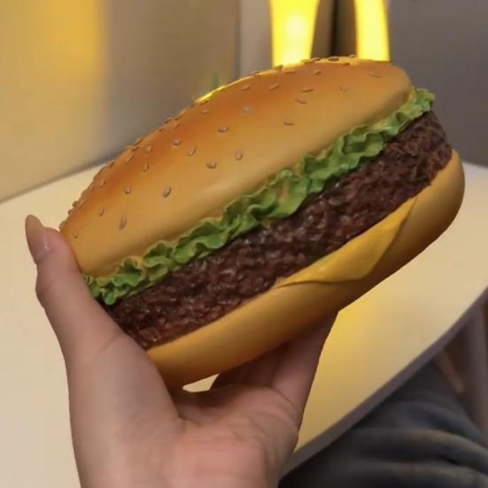 Burger Tissue Box Large Capacity Realistic Looking Hamburger Tissue Storage Box Decorative Paper Towel Dispenser Office Desk Accessories