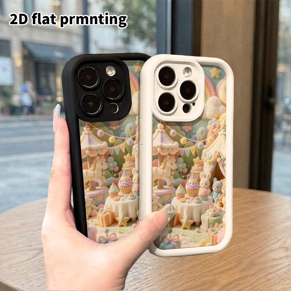 Phone case: 2D flat design suitable for iPhone 18 17 16 15 14 13 Pro protective case, dessert party, perfect Christmas and Halloween holiday gift