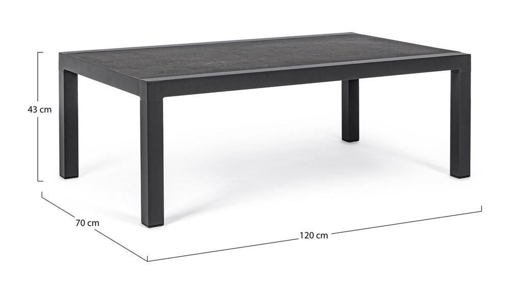 Stolik Kawowy Ogrodowy 120X70Cm Bolzano Kanva Aluminum  Antracyt