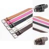 Women Hollowed Metal Leather Belt With Alloy Buckle For Casual Wear And Street Style