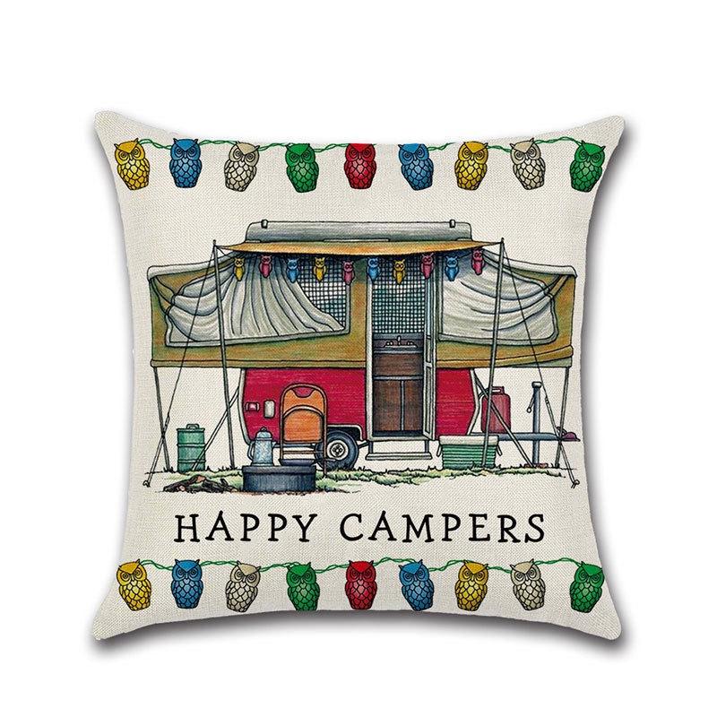 Декоративная наволочка на подушку-плед для дивана Happy Campers, идеально подходящая для домашнего декора