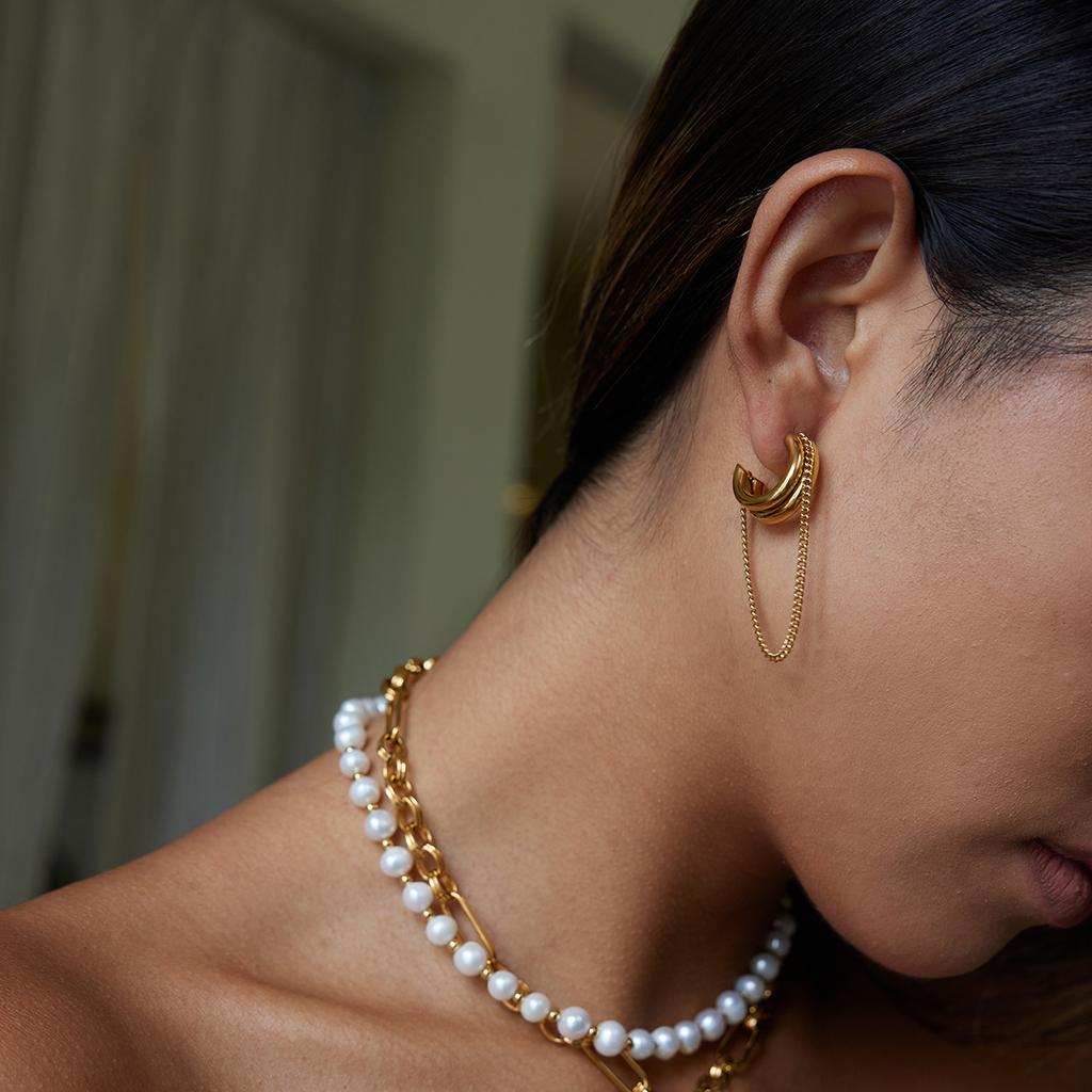 Youthway Minimalist Style Stainless Steel Tassel Line Earrings Earrings Daily Commuter Women'S Accessories Gift