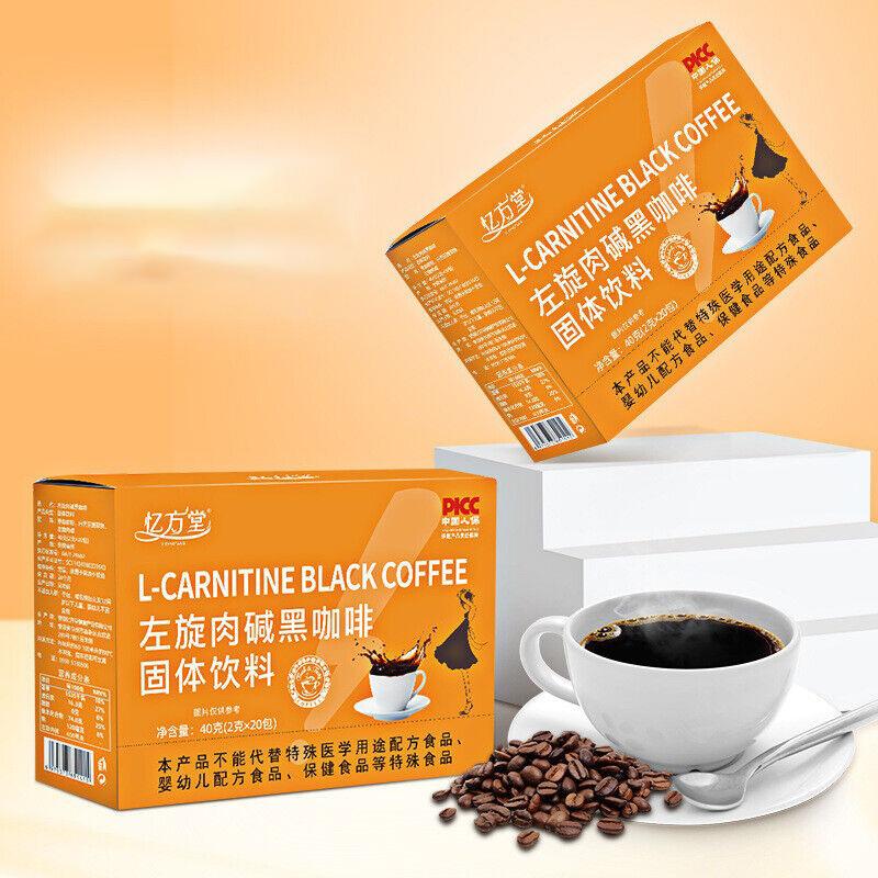 Растворимый черный кофе с L-карнитином, крепкий горький вкус, заменитель еды