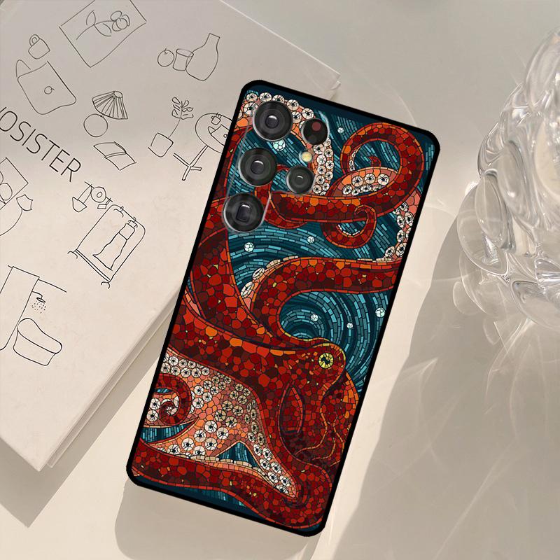 Marine Life Ocean Octopus Case For Samsung Galaxy S23 S21 S22 Ultra S20 FE S8 S9 S10 Plus Note 10 Note 20 Ultra Cover