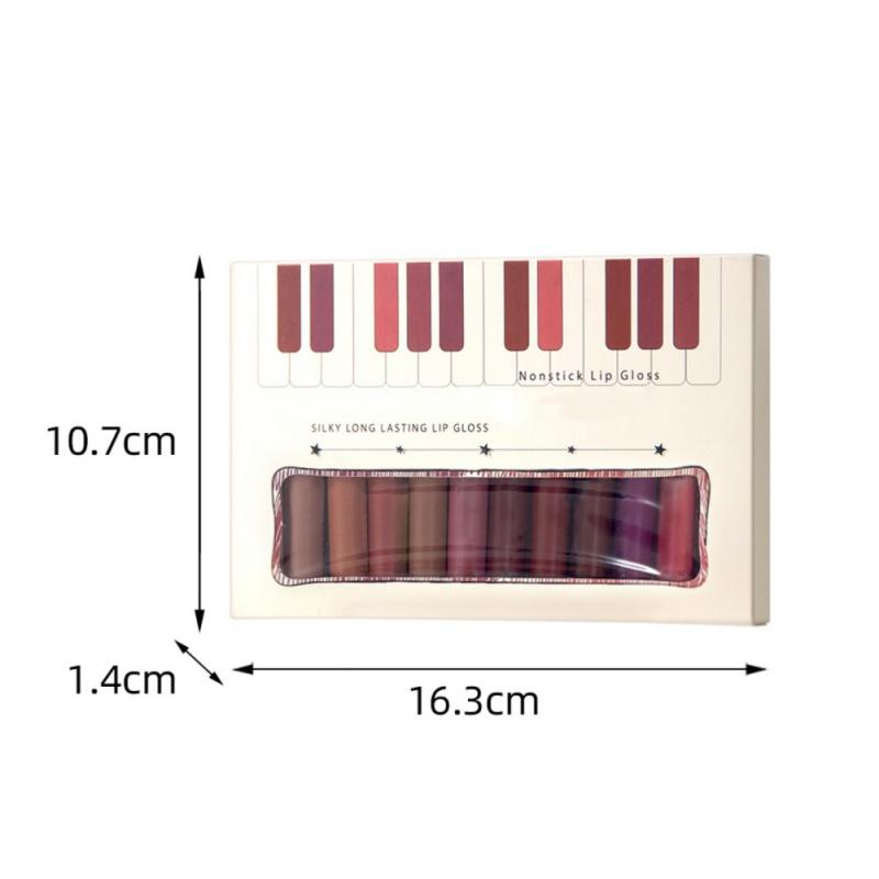 12 шт., набор матовых жидких помад, долговечная антипригарная чашка, высокопигментированная помада, набор для ежедневного макияжа