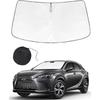 Front Windshield Sunshade Compatible with Lexus RX 2023 2024 Accessories - 210T Double Layer Foldable Front Sun Shield Protector