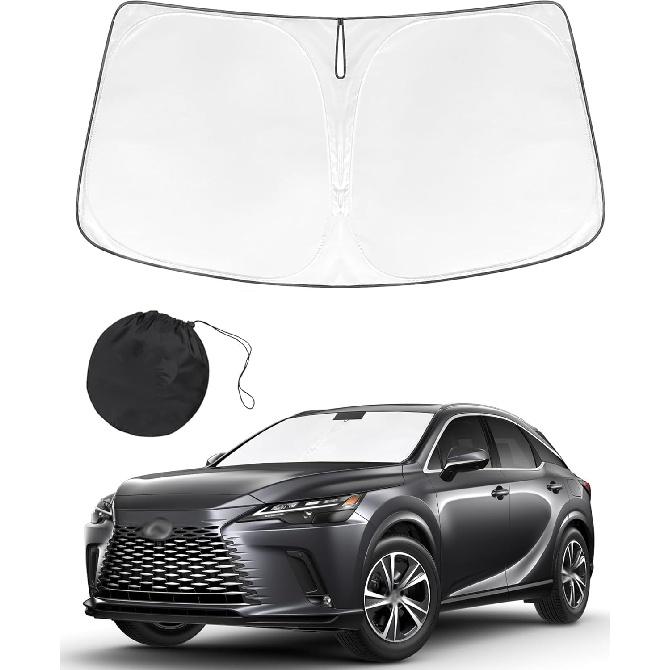 Солнцезащитная шторка на лобовое стекло, совместимая с аксессуарами Lexus RX 2023 2024 — двухслойная складная передняя солнцезащитная козырек 210T