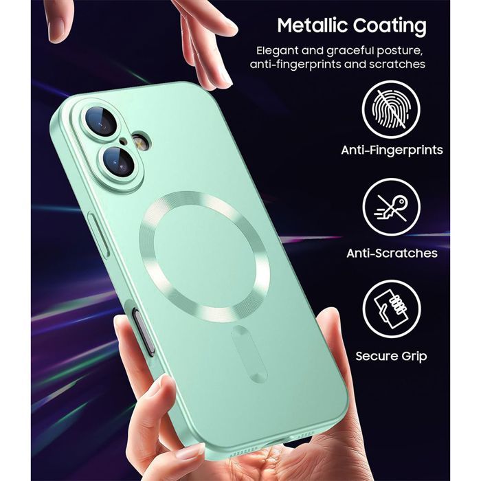 Coque de Protection - E.F.Connection - pour iPhone Air - Silicone Souple avec Anneau Mangétique Vert