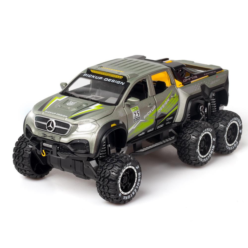 1:28 Mercedes-Benz X-Class EXY 6X6 Пикап Внедорожник Металлическая Литая Модель автомобиля Звук Свет Коллекция Игрушки для Детей Подарки A90