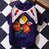 Fall and Winter Dog Clothes Crazy Circus Knitted Sweater Checkerboard Sweater Teddy Bigbear Small Dog Clothing
