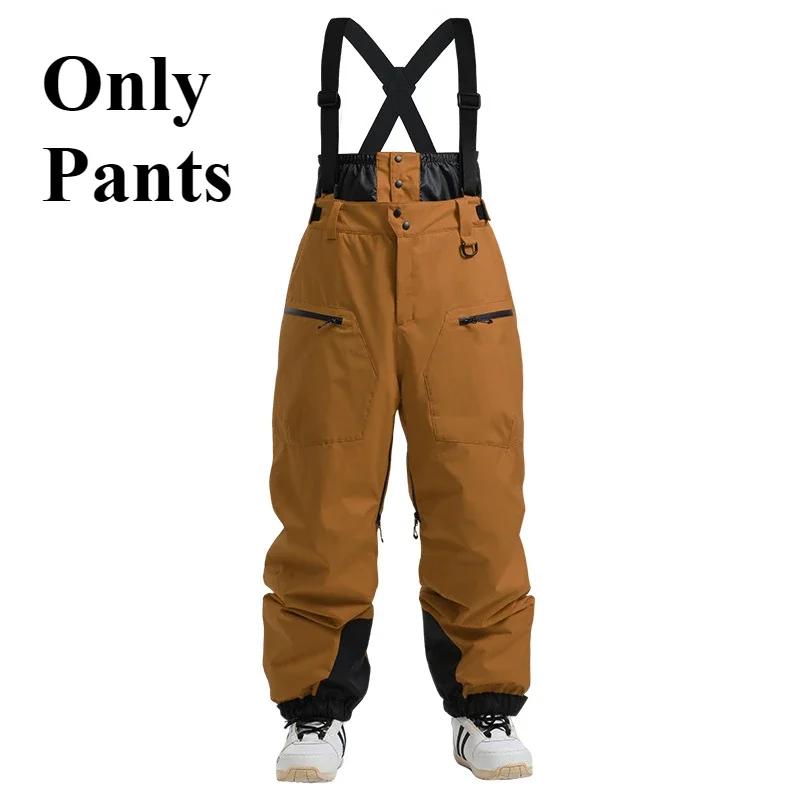 Winter New Skiing Pants Thickening Warm Ski Overalls Men Loose Snow Clothes Outdoor Windproof Snowboard Trousers Waterproof Pant