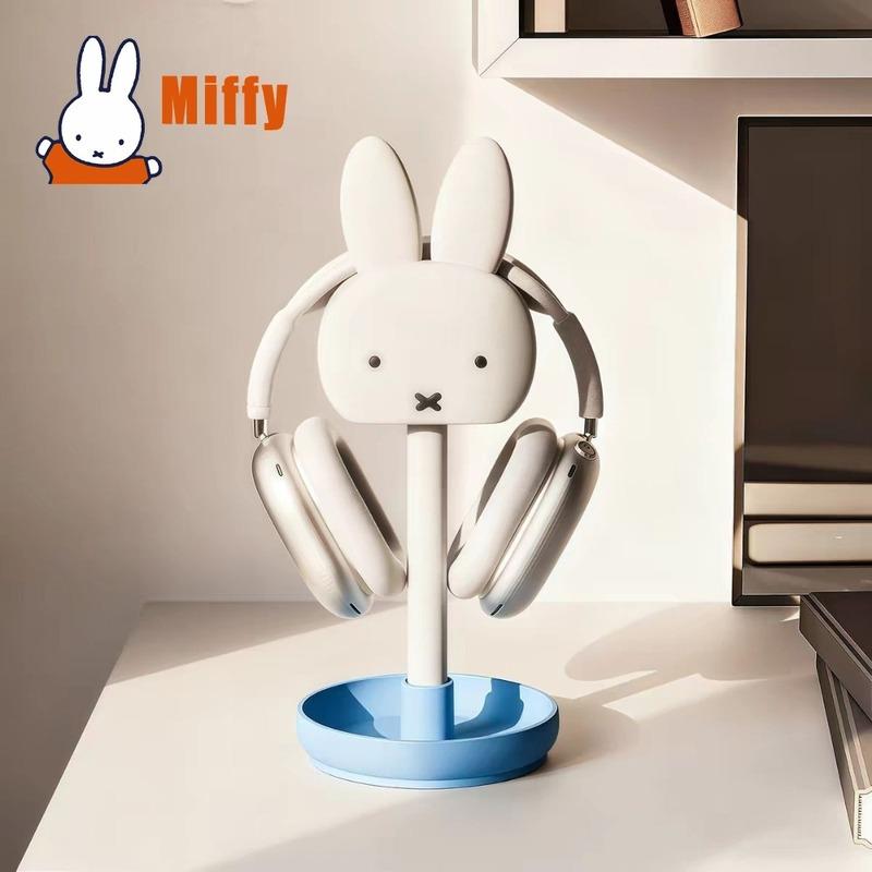 Kawaii Miffy Headset Rack Rabbit Earphone Holder Desktop Display Tray Stand Wireless Over Ear Headphone Mount Gaming Gift