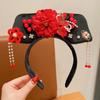 Flower Chinese Style Headwear Tassel Pearl Ancient Style Headband Princess Hair Hoop Hanfu Headdress Hanfu Hair Clip Women