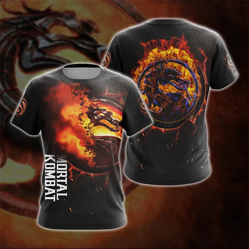 Футболки Игра Mortal Kombat 3D Печать Летние Футболки Круглый Вырез Короткий Рукав Детская Футболка Оверсайз Мужские Женские Унисекс Топы Одежда