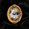 Cute Ghost Oil Painting Magnets Vintage Halloween Fridge Magnet, Retro Gold Frame Refrigerator Decoration Decorative Magnetic Photo Frames with Strong