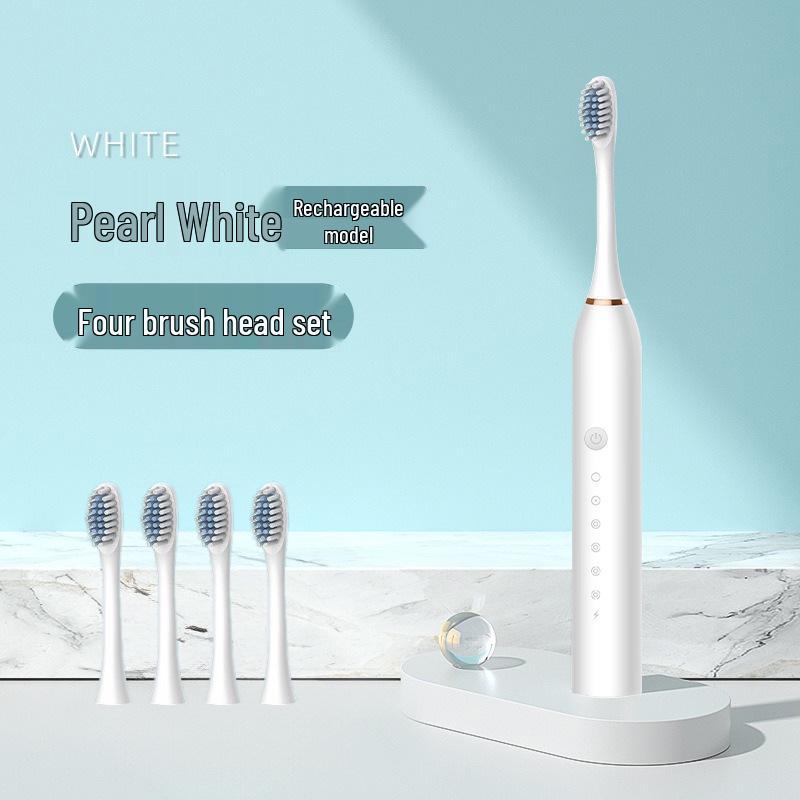 Перезаряжаемая ультразвуковая электрическая зубная щетка с мягкой щетиной для взрослых и детей