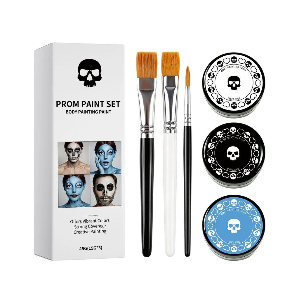 Halloween Party Face Painting Set, Stage SFX Makeup Kit, Themed Holiday Dress Up Cosplay Supplies