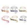 Crown Headband with Ribbon Shiny Rhinestones Headpiece Lightweight Design Stunning Sparkling Ribbon Feminine Slogans