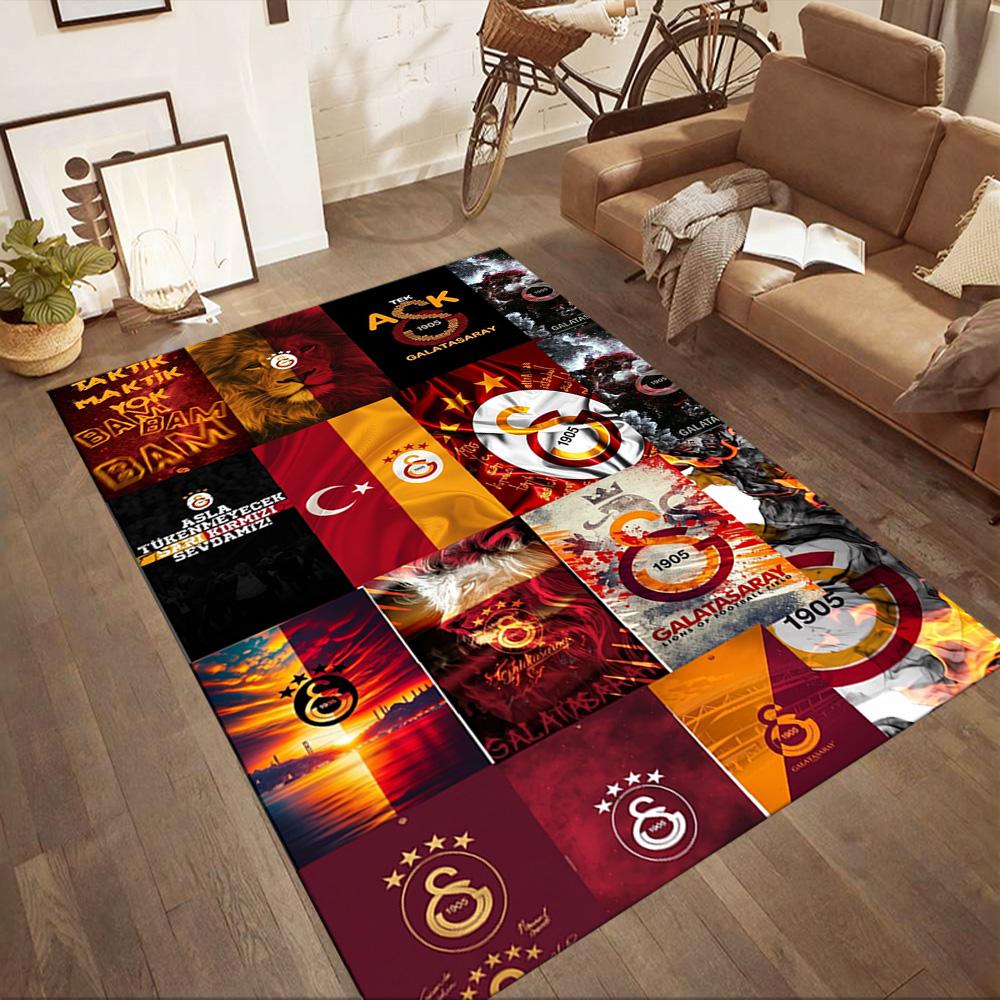 Galatasaray 37 Floor Rug Office Rug Perfect for Study room Dining Room Foyer Kitchen Anti-slip Rug Decorate Offices