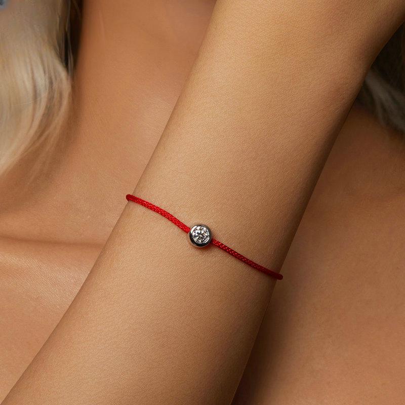 Новый изысканный браслет с красной веревкой из муассанита, новогодняя модель, 50-точечный серебряный браслет с муассанитом S925