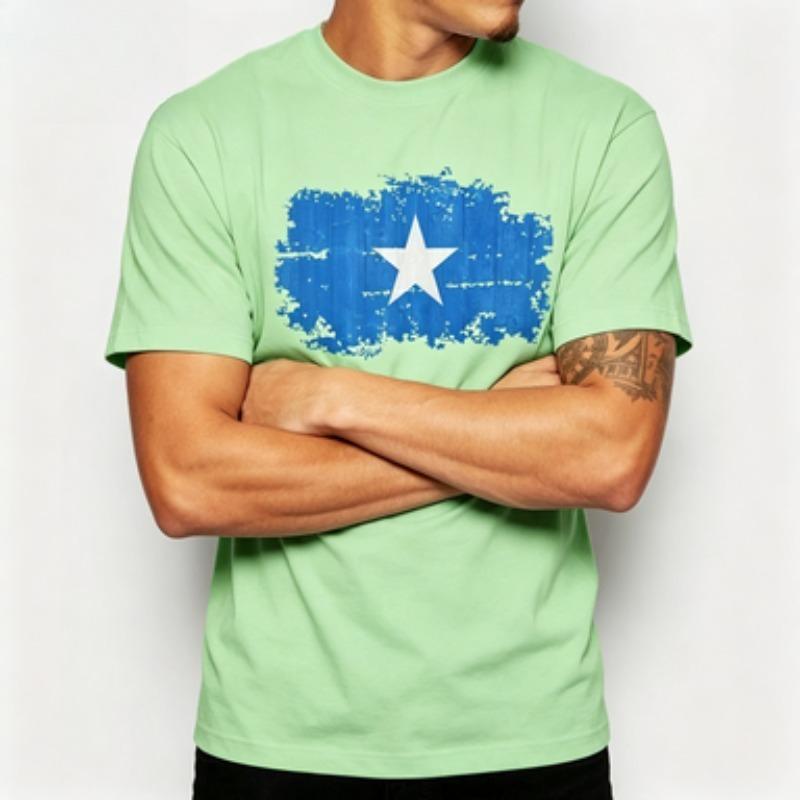 Soft Cotton Unisex Tshirt Distressed Somalia Flag Patriotic Art Print Lover National Pride Casual Everyday Outfit Tops