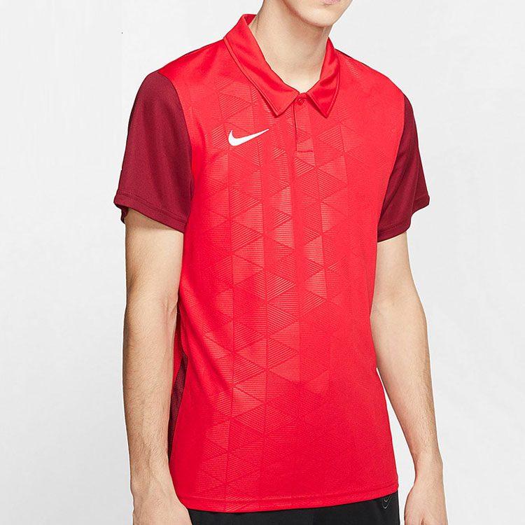 Nike Мужские рубашки-поло Красный воротник-поло Умеренный прямой крой BV6725-657