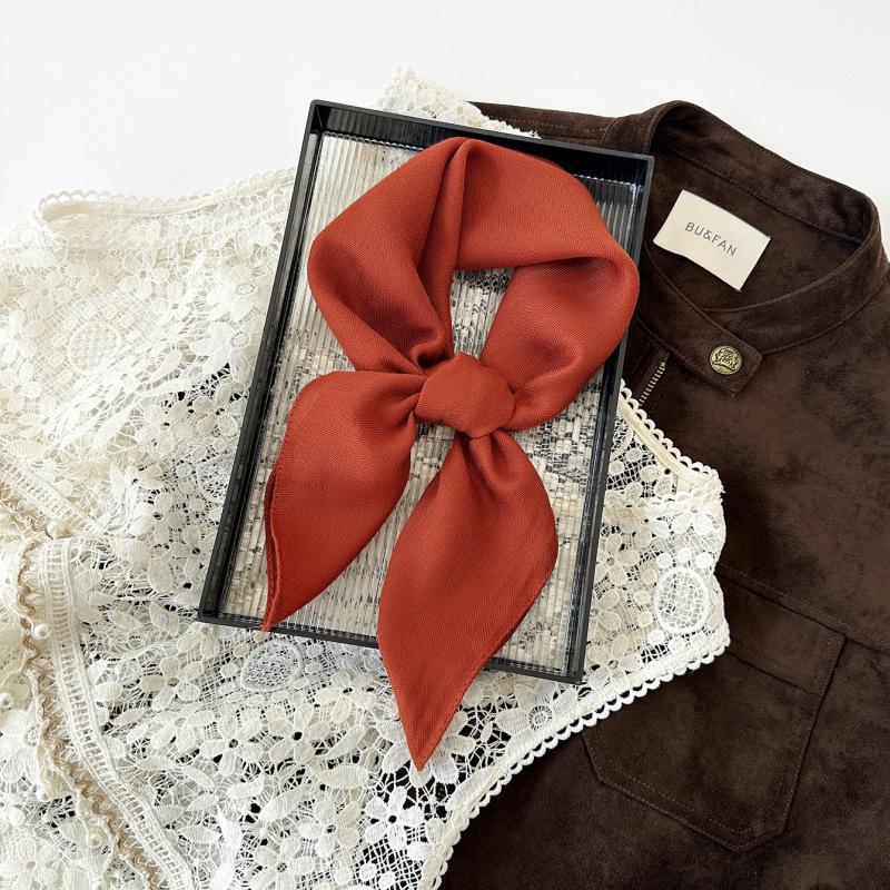 Malay headscarf spring and summer 71 solid color square scarf velvet herringbone silk scarf high-end cotton and linen headscarf