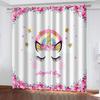 2 Panels Rainbow Horse Unicorn Light-filtering Curtains Kids Room Curtains Boys Girls Bedroom Living Room Decorative Curtains