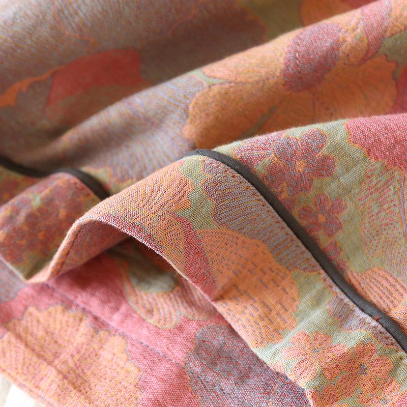 Летние женские шорты 100% хлопок винтажная пряжа ткачество напечатанная пижама тонкие свободные карманы шорты домашние брюки