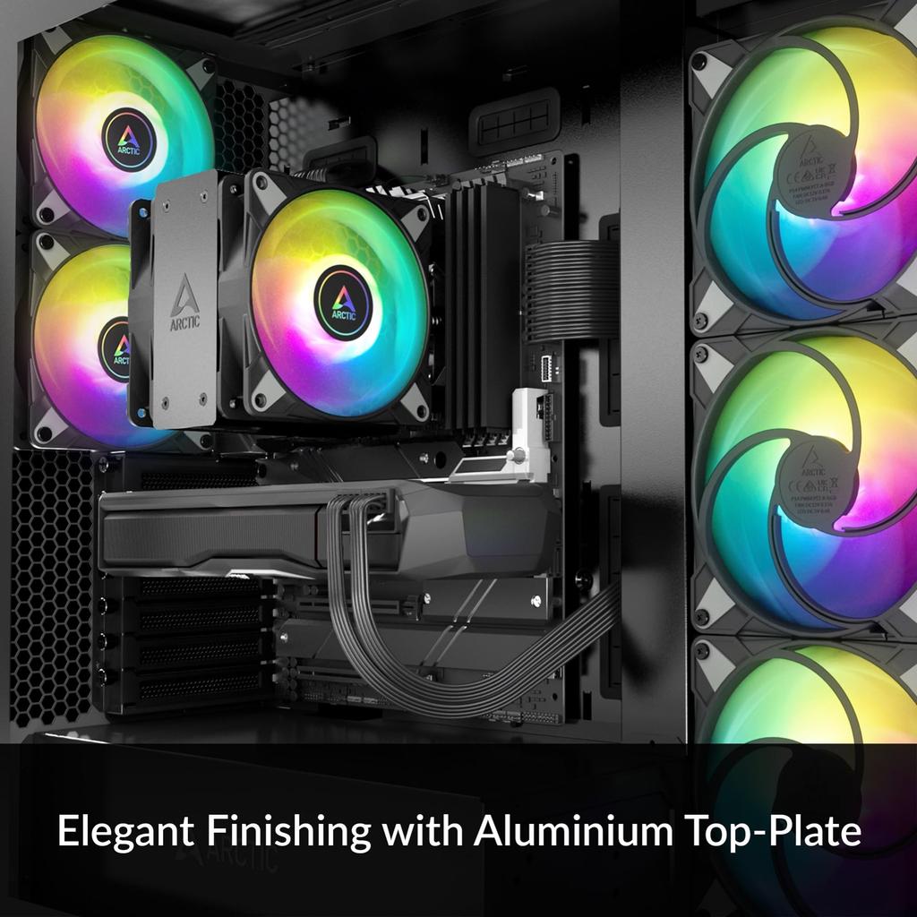 ARCTIC Freezer 36 A-RGB - Однобашенный кулер для процессора с системой Push-Pull, двумя 120-мм вентиляторами P-Series с оптимизированным давлением, ARGB-подсветкой, гидродинамическим подшипником,