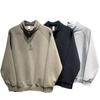 Men's Trendy Stand Collar Half-Zip Sweatshirt, Loose-Fit Pullover for Spring, Autumn, and Winter 2024.