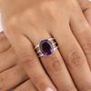 Amethyst Gemstone Silver Designer Ring 925 Sterling Silver Jewelry, Purple Stone Ring For Wedding, Amethyst Jewelry, February Birthmonth Gift RR-73-6