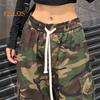 Женские брюки-карго с эластичной талией, регулируемые на шнурке, свободные повседневные брюки с большими карманами, брюки для отдыха