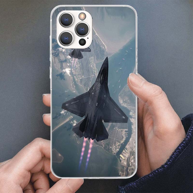Чехол для телефона Военный Самолет Военный Корабль Истребитель Для iPhone 17 16 15 14 13 12 11 Pro Max Mini Plus Air 7 SE 8 Мягкий Силикон Печать Sh