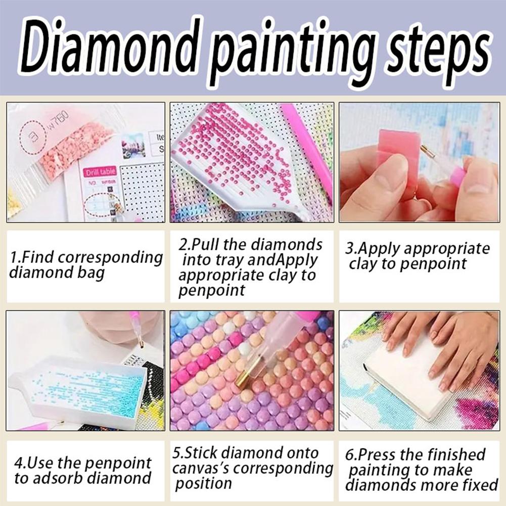 3Pcs Special Shape Flowers Castle Diamond Painting Bookmark 5D DIY Diamond Painting Bookmark DIY Bookmarks Diamond Painting Kits