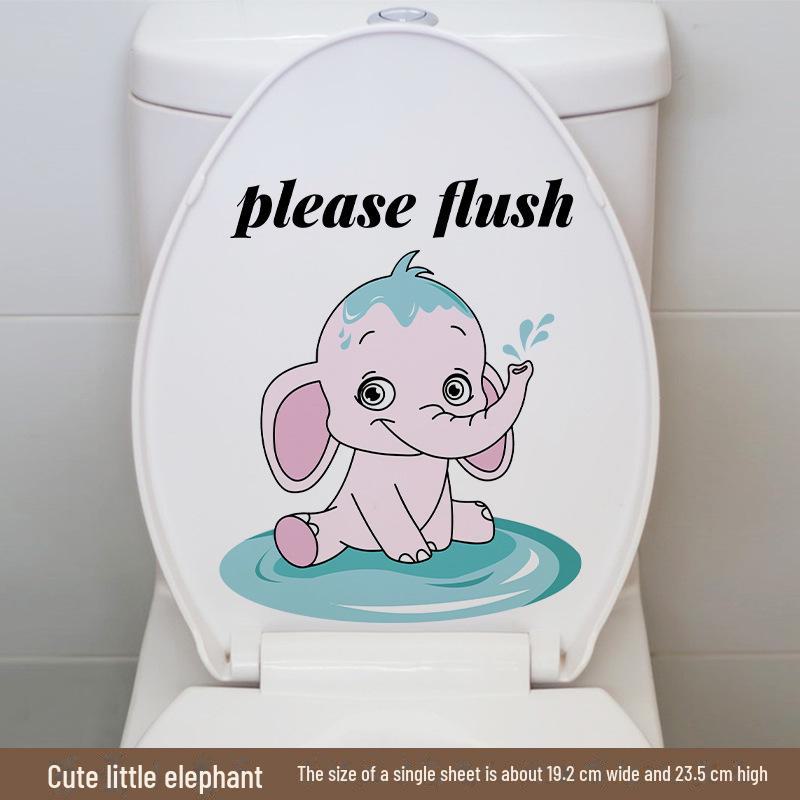Милые водонепроницаемые наклейки на стену в виде слона для ванной комнаты - модель MT23060