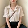 Fashion Women Chiffon Blouse Summer Shirt Short Sleeve Blouses White Tops V Neck Korean Style Clothes Office Ladies